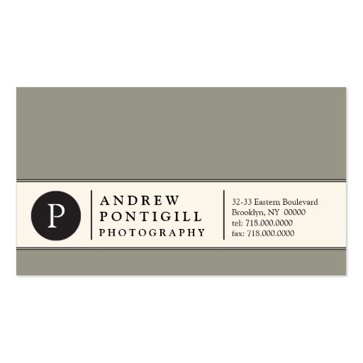 Contemporary Monogram Business Card (front side)