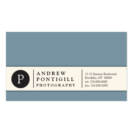 Contemporary Monogram Business Card (front side)