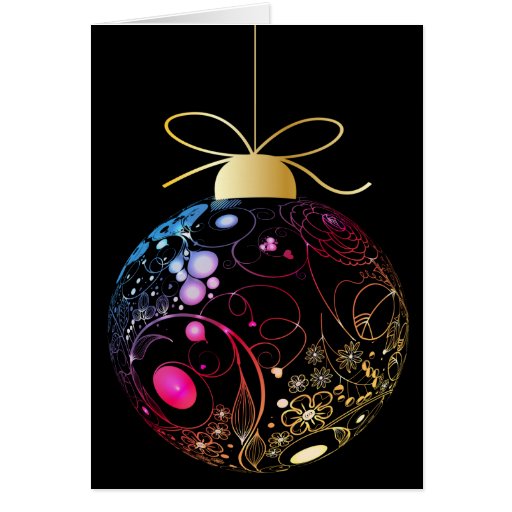 Contemporary Neon Lacy Ornament Card