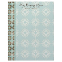 Contemporary Pattern, Aqua & Brown Stationery Letterhead Design