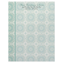 Contemporary Pattern, Aqua Stationery Custom Letterhead