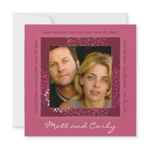 Contemporary Petals Green Save Date Photo Invite invitations