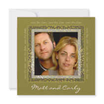 Contemporary Petals Green Save Date Photo Invite invitations by bridetees Contemporary Petals Green Save Date Photo Invite invitations