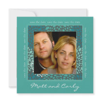Contemporary Petals Green Save Date Photo Invite invitations by bridetees Contemporary Petals Green Save Date Photo Invite invitations