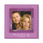 Contemporary Petals Purple Save Date Magnet