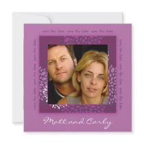 Contemporary Petals Purple Save Date Photo Invite invitations by bridetees Contemporary Petals Purple Save Date Photo Invite invitations