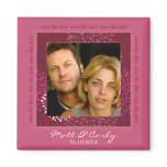 Contemporary Petals Save Date Rose Photo Magnet