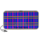 Contemporary pink gray plaid PC speakers