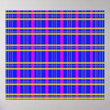 Contemporary pink gray plaid posters