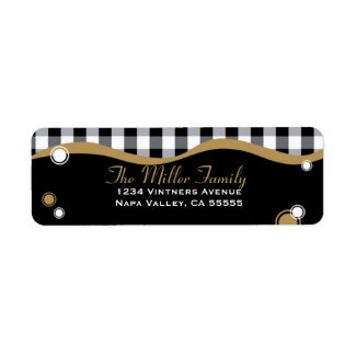 Contemporary Plaid Whimsy Address Label label