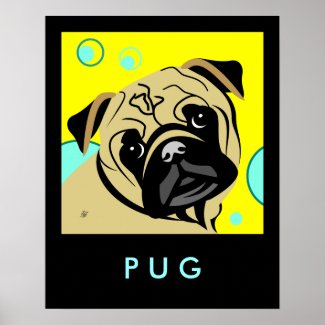 Contemporary Pug Art Posters