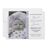 Contemporary Purple Dot Baby Girl Announcement