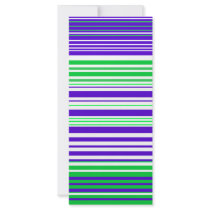 Contemporary purple white and green stripes full color rack card