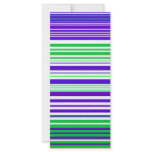 Contemporary purple white and green stripes full color rack card