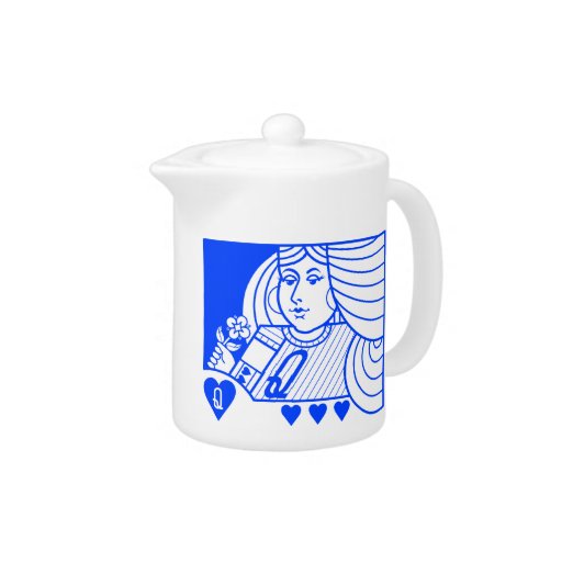 Contemporary Queen of Hearts Teapot (blue)