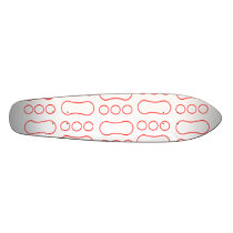 Contemporary red peanut pattern skate decks