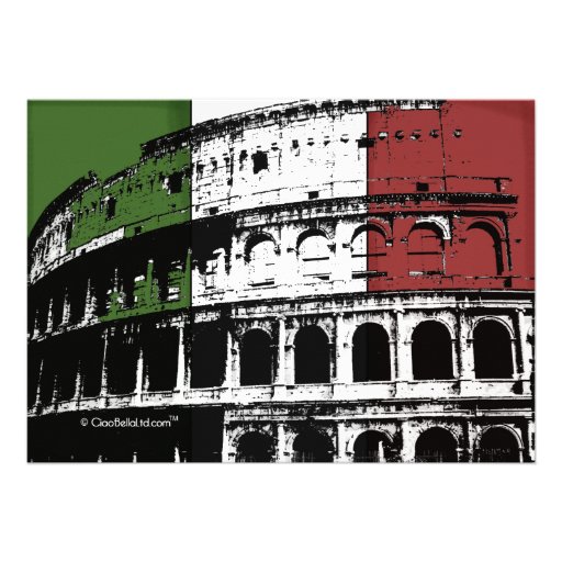 Contemporary Roman Coliseum Dinner Party Invite