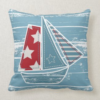 Contemporary Sailing Boat Pillow Style 3