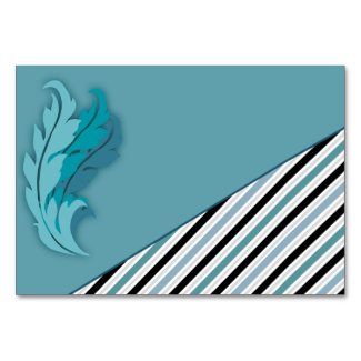 Contemporary Stripes and Feathers Card