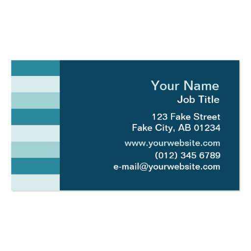 Contemporary Stripes (Ice) Business Cards (back side)