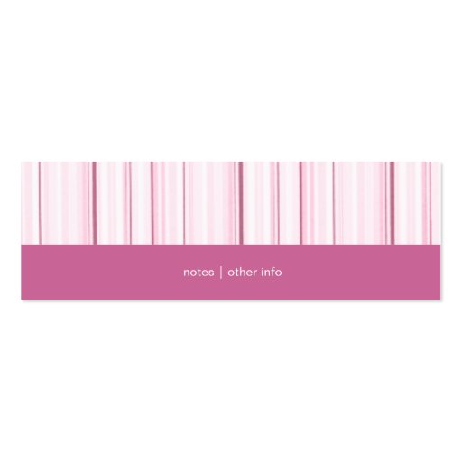 Contemporary Stripes Mommy Calling Card Business Cards (back side)