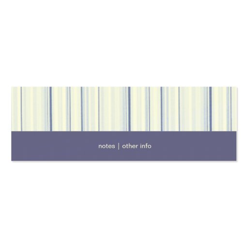 Contemporary Stripes Mommy Calling Card Business Card (back side)
