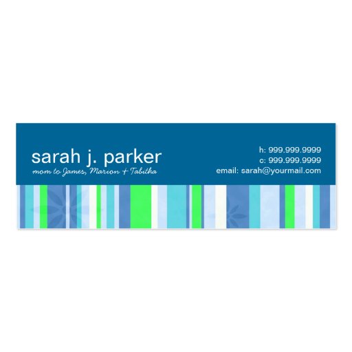 Contemporary Stripes Mommy Calling Cards Business Cards