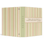 Contemporary Stripes Sage Recipe Binder