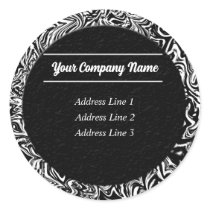 Contemporary Waves in Black Address Lables stickers