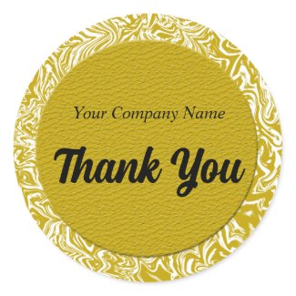 Contemporary Waves in Gold Thank You Stickers sticker