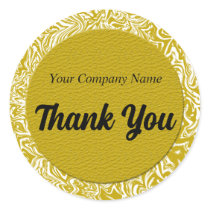 Contemporary Waves in Gold Thank You Stickers