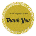 Contemporary Waves in Gold Thank You Stickers