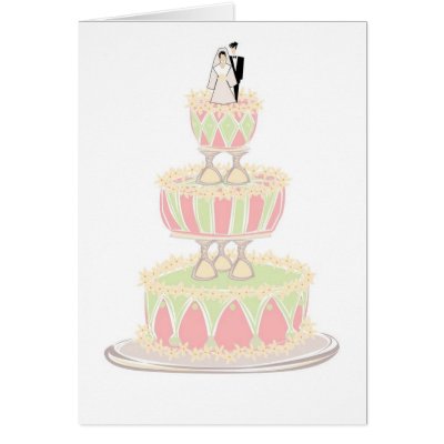 Contemporary Wedding Cake with Wine Glass Tiers Card by White_Wedding