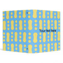 Contemporary yellow peanut pattern on blue vinyl binder