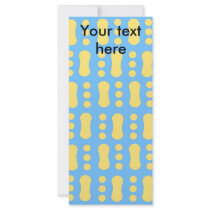 Contemporary yellow peanut pattern on blue rack card template