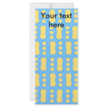 Contemporary yellow peanut pattern on blue rack card template