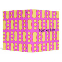 Contemporary yellow peanut pattern on pink 3 ring binders