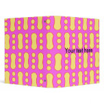 Contemporary yellow peanut pattern on pink binders