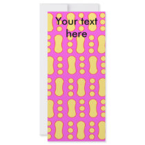 Contemporary yellow peanut pattern on pink rack card