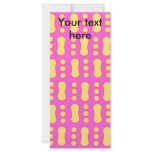 Contemporary yellow peanut pattern on pink rack card