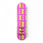 Contemporary yellow peanut pattern on pink custom skateboard