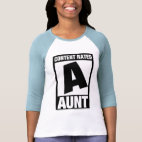 Content Rated Aunt Ladies 3/4 Sleeve Fitted Raglan