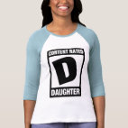 Content Rated Daughter Ladies 3/4 Sleeve Fitted Raglan