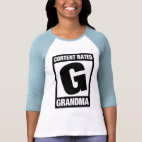 Content Rated Grandma Ladies 3/4 Sleeve Fitted Raglan