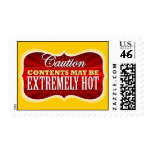 "Contents May Be Hot" Postage Stamps