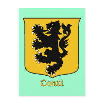 Conti Family Shield Postcard by NameShack Conti Family Shield Postcard