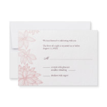 Contoured Bloom Blush Reply Card Personalized Invites