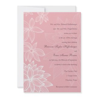 Contoured Bloom Blush Wedding Invitation invitation