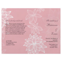 Contoured Bloom Blush Wedding Program Flyer
