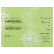 Contoured Bloom Lime Wedding Program Flyer